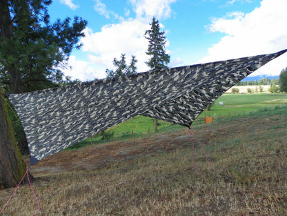 Asym Hammock Tarp - Xenon Sil 1.1 Fire Pattern Standard Length