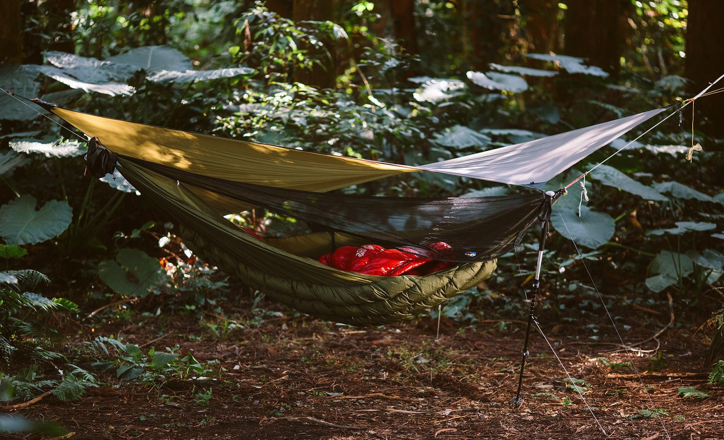 Asym Hammock Tarp - Xenon Sil 1.1 Fire Pattern Standard Length